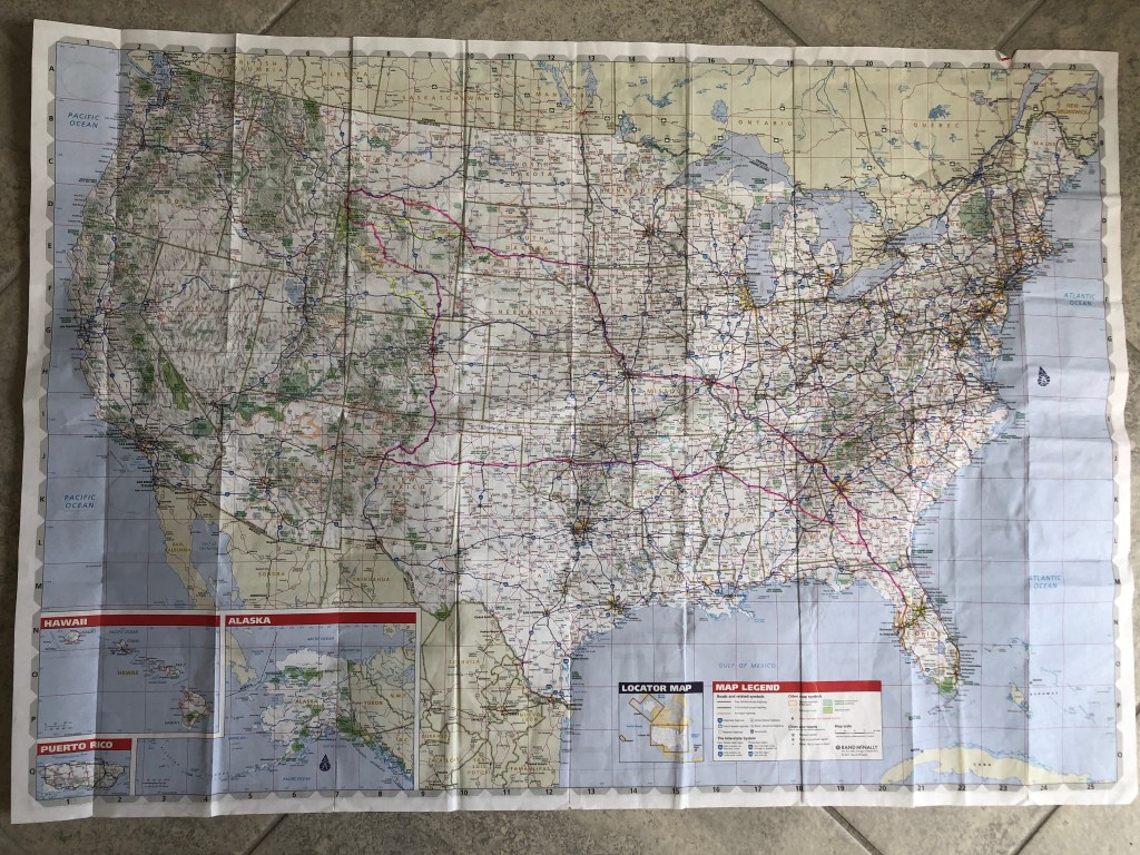 paper map of the united states