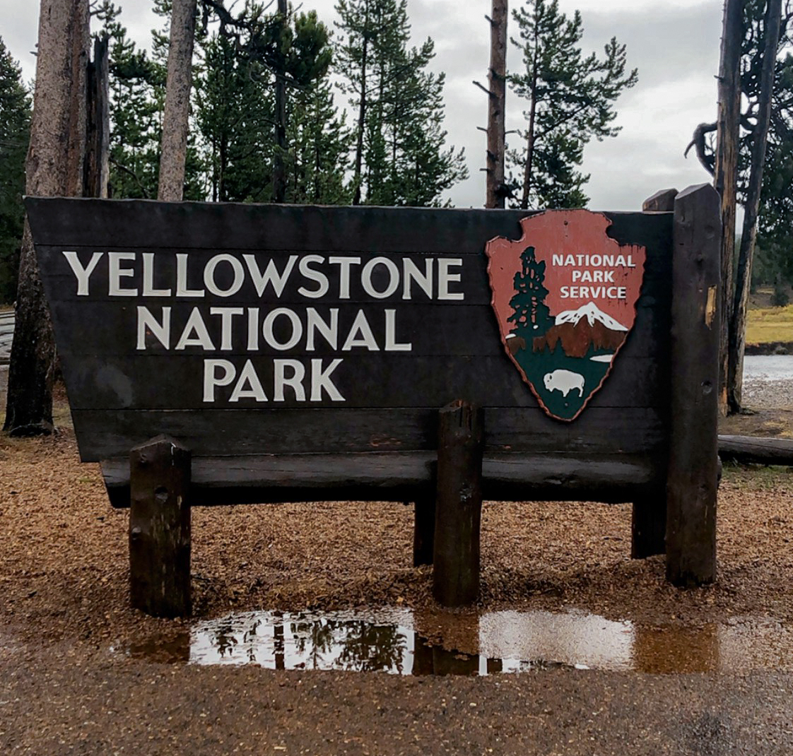Yellowstone National Park entrance sign