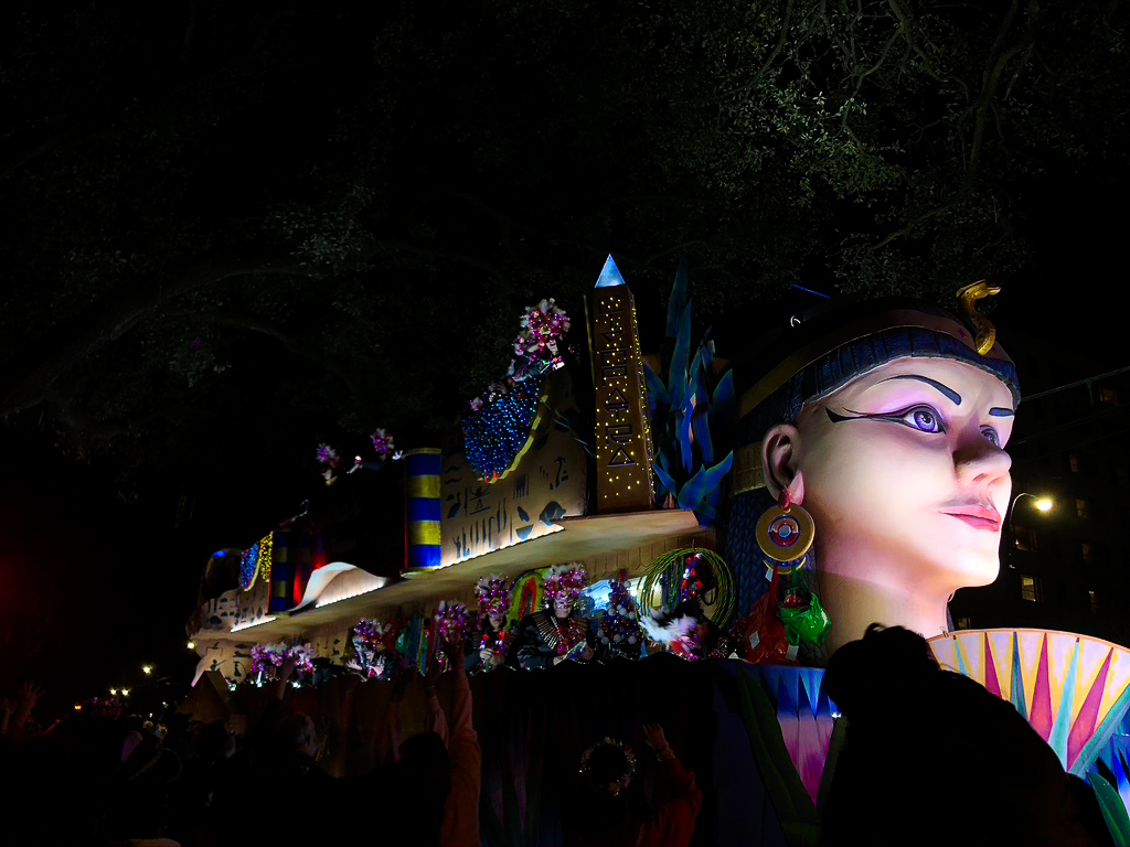 one of the countless floats from the Krewe of Cleopatra